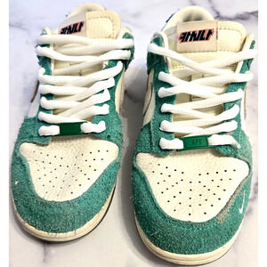Nike x Kasina Mens Dunk Low Road Sign Sneakers 6.5 White Neptune Green Korea